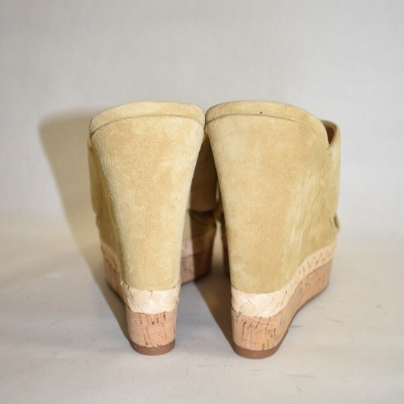 $360 VERONICA BEARD Loro Platform Wedge Sandal SUEDE CORK BEIGE 12 (DA20) - Picture 5 of 7
